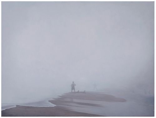 Peter Rostovsky (b. 1970), "Man in Fog," 2010, Oil on panel, 48.25" H x 64" W