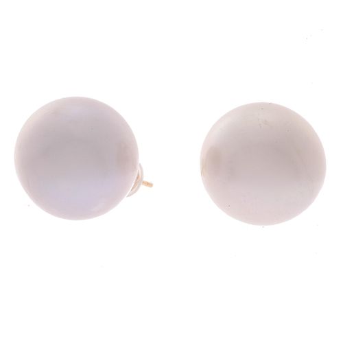 Pair of South Sea Cultured Pearl, 18k Earrings