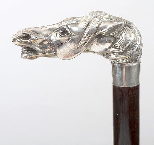 Silver Horse Head Cane