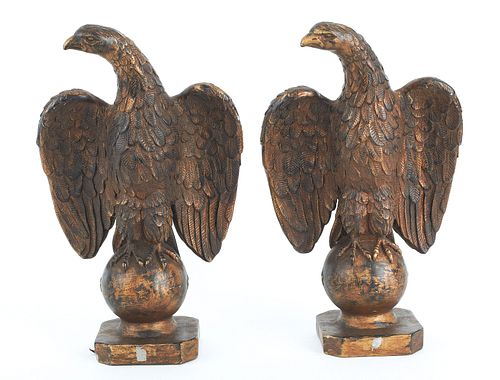 Pair of Leonardo Art Works, Inc. composition eagle
