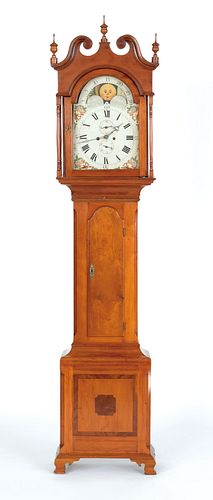 Pennsylvania Federal cherry tall case clock, ca. 1