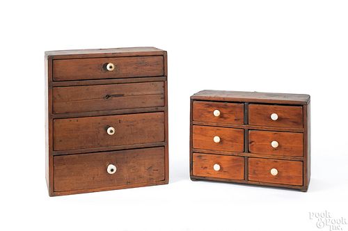 Two table top spice cabinets, mid 19th c., 14" h.,