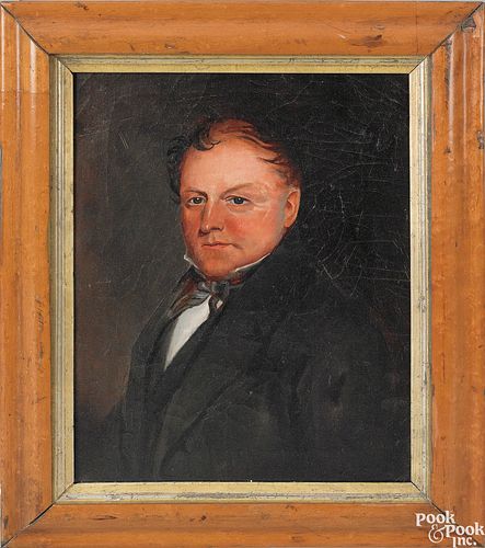 American oil on canvas portrait of a gentleman, mi