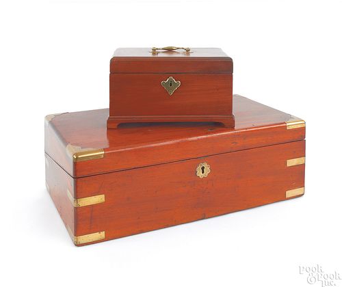 Regency mahogany lap desk, early 19th c., 6" h., 1