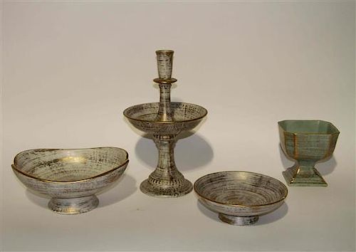 A Collection of Nine Haeger Pottery Table Articles Height of tallest 15 1/4 inches.