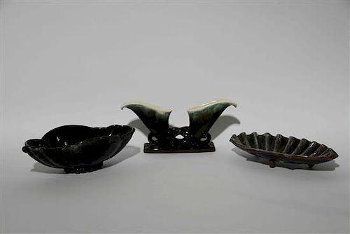A Group of Seven Haeger Pottery Table Articles Width of widest 14 1/2 inches.