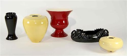 A Group of Eight Haeger Pottery Table Articles Diameter of largest 12 1/2 inches.
