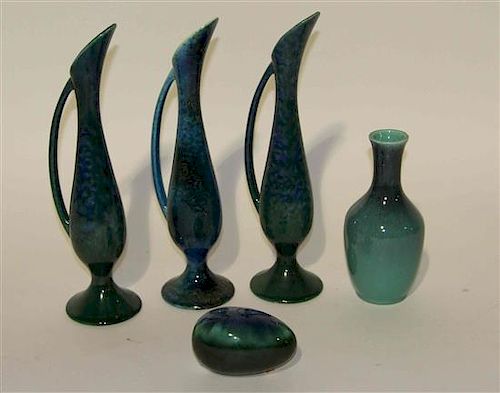A Group of Ten Haeger Pottery Table Articles Height of tallest 14 1/2 inches.