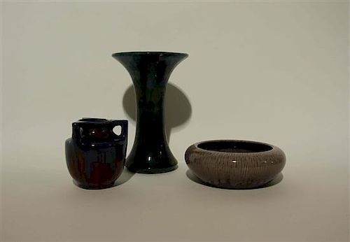 Three Haeger Pottery Articles Height of tallest 10 1/8 inches.