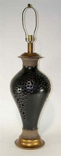 A Haeger Pottery Vase Height of base 25 inches.