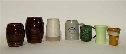 A Collection of Fifteen Haeger Pottery Mugs Height of tallest 6 inches.