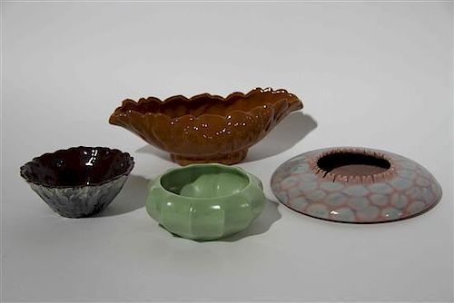 A Group of Four Haeger Pottery Bowls Width of widest 13 1/4 inches.