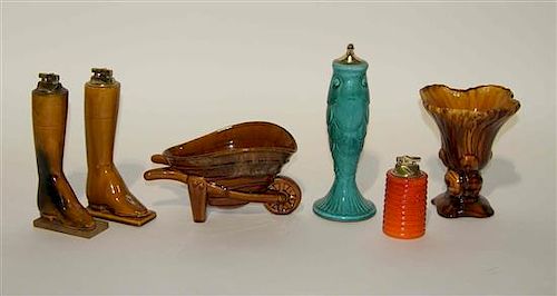 A Group of Six Haeger Pottery Articles Height of tallest 10 3/4 inches.