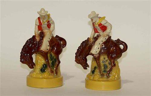 A Pair of Haeger Pottery Figural Groups Height 10 inches.