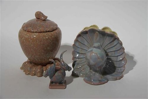 Three Haeger Pottery Articles Height of tallest 10 3/4 inches.