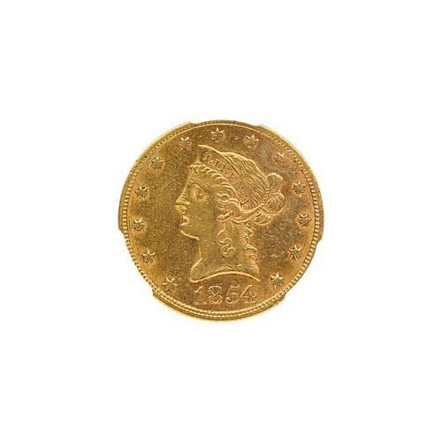 1854 $10.00 LIBERTY HEAD GOLD COIN