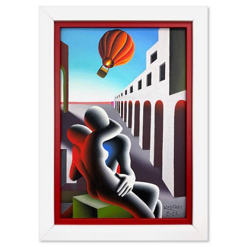 Mark Kostabi, "The Dream Approaches" Framed Original Oil Painting on Canvas, Hand Signed with Letter of Authenticity