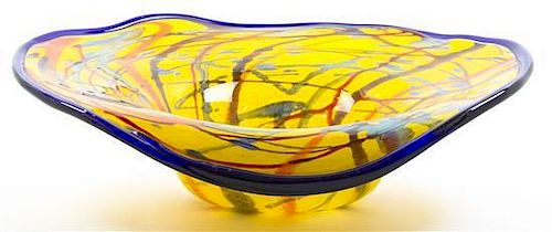 An American Studio Glass Bowl, Randi Wagner, Width at widest 19 1/2 inches.