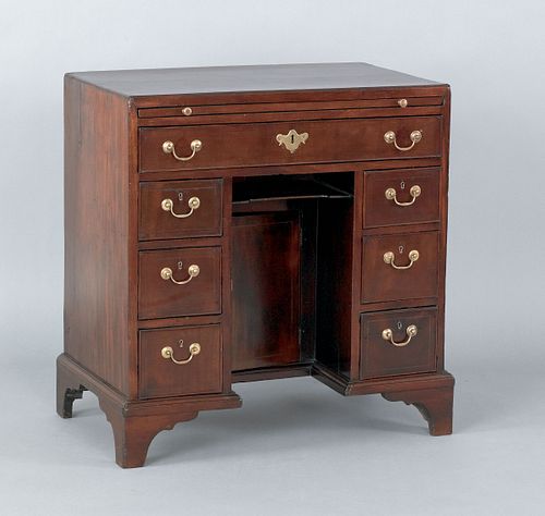 George II mahogany knee hole desk, ca. 1735, witha