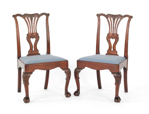 Pair of George III mahogany dining chairs, ca. 176