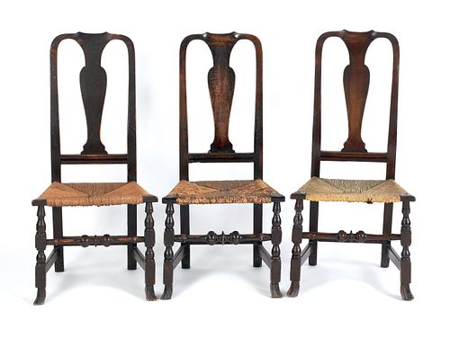 Assembled set of three New England Queen Anne dini