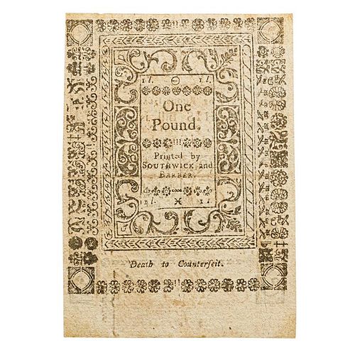 1786 RHODE ISLAND 20 SHILLINGS COLONIAL CURRENCY