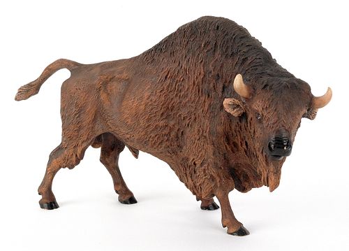 Austrian cold painted bronze bison, mid 20th c., 7