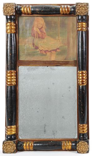Two late Federal mirrors, 19th c., 21" x 11 1/2" a