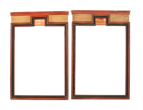 Pair of painted pine frames, 19th c., 57" x 37 1/2