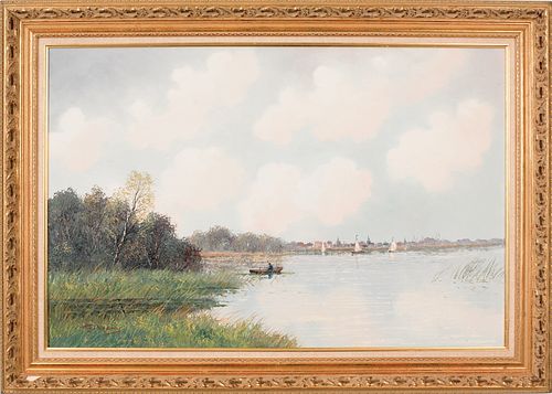Oil on canvas landscape signed Giavani, 24" x 36".