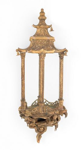 Three gilt sconces with mirrored backs, 20th c.