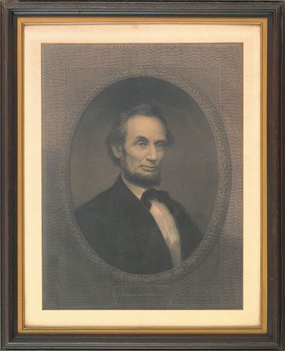 Early engraving of Abraham Lincoln, 20 1/2" x 15 1