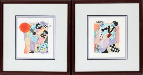 KATHY DONAHEY COLOR LITHOGRAPHS LATE 20TH C 2 PCS