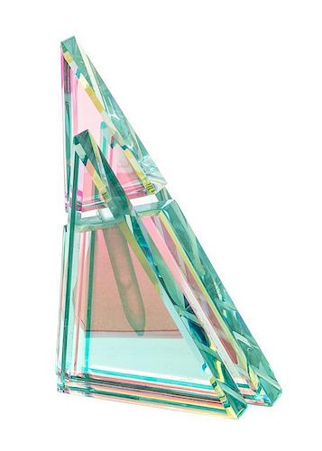 An American Studio Glass Sculpture, Stephen Jon Clements, Height 6 1/8 inches.