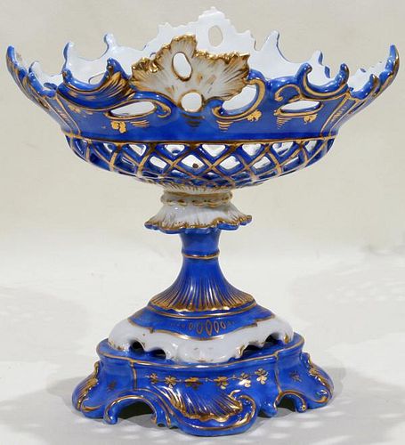 FRENCH HAND-PAINTED PORCELAIN CENTERPIECE