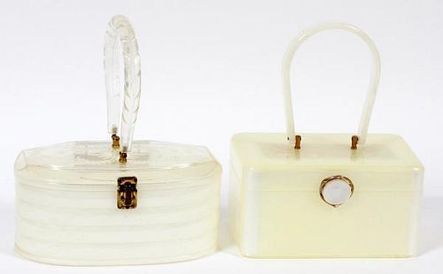 GROUP OF TWO VINTAGE LUCITE PURSES 20TH C.