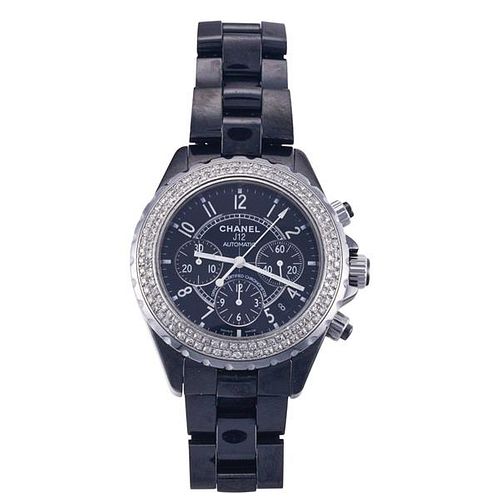 Chanel J12 Black Ceramic Diamond Automatic Watch H1009