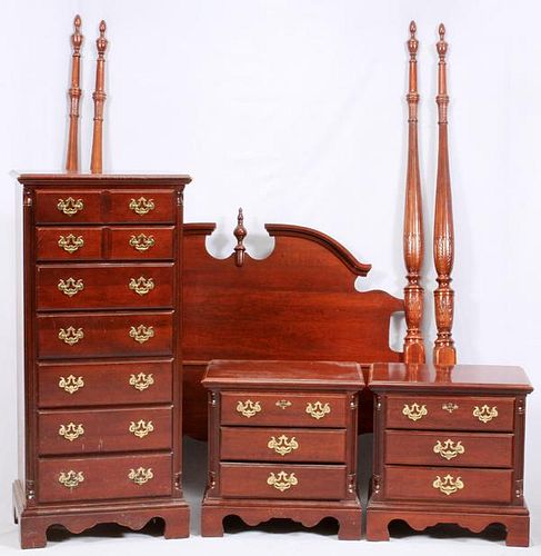 QUEEN ANNE STYLE MAHOGANY BEDROOM SET 5 PIECES