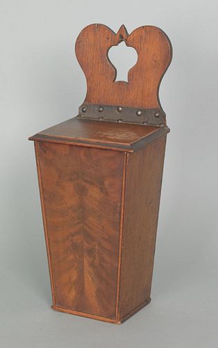 English mahogany hanging pipe box, ca. 1800, withi