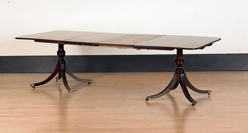 Georgian style two part mahogany dining table, eac