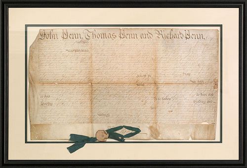 A vellum land transfer indenture, 18th c. executed