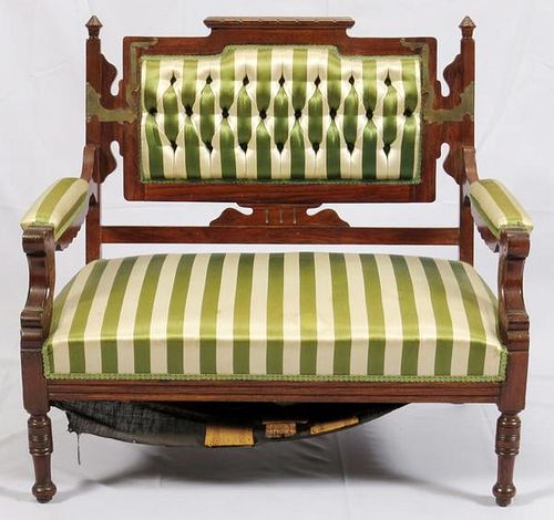 EASTLAKE EMPIRE-STYLE SETTEE EARLY 20TH C.