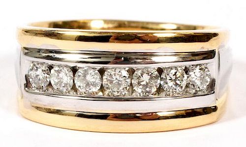 1.25CT DIAMOND AND 14KT GOLD GENTLEMAN'S RING