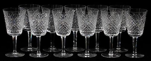 WATERFORD ALANA CUT CRYSTAL WATER GOBLETS 11 PIECES