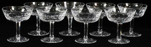 WATERFORD 'LISMORE' CRYSTAL CHAMPAGNES 8 PIECES