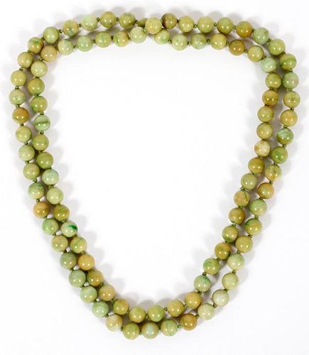 9.6MM NATURAL JADE BEAD NECKLACE