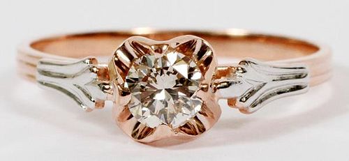.52CT DIAMOND AND 14KT ROSE GOLD RING