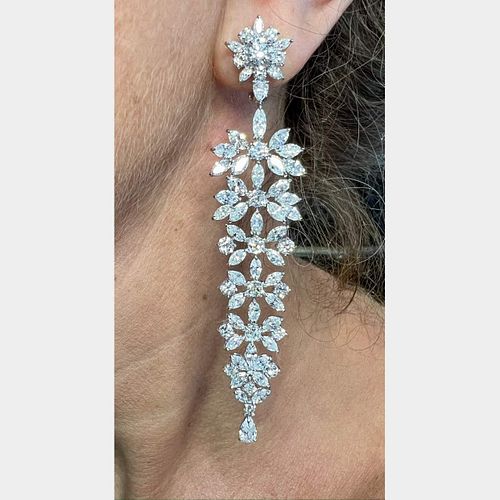 Platinum 20.10 Ct. Diamond Chandelier Earrings