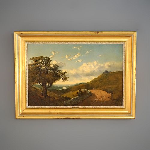Antique Landscape Painting "Over Hackney" by Edmund J. Niemann R.A. (1813-1876)