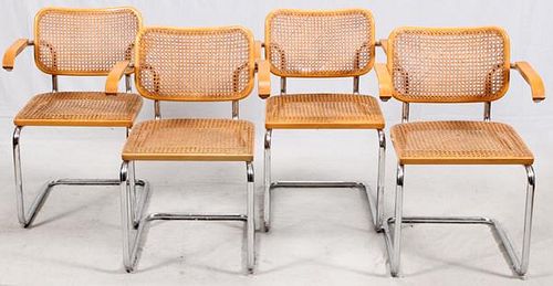 MARCEL BREUER CESCA BENTWOOD AND CHROME ARMCHAIRS